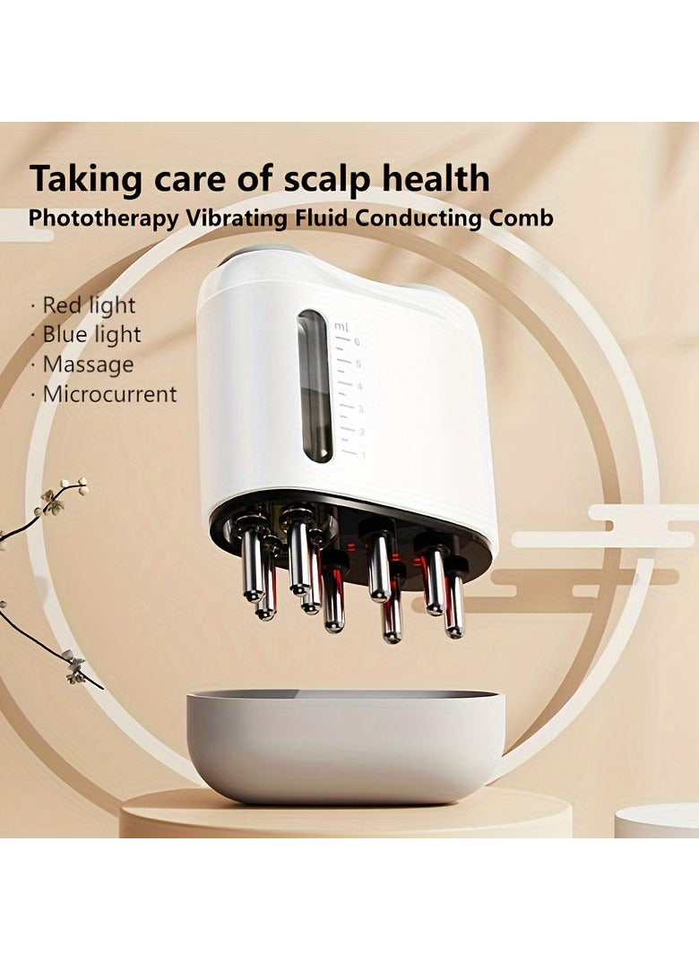 العلاج الضوئي سائل الاهتزاز إجراء المشط، USB القابل لإعادة الشحن مسلك فروة الرأس، زيت وضع المشط، مثالي لتدليك الرأس - Image 3