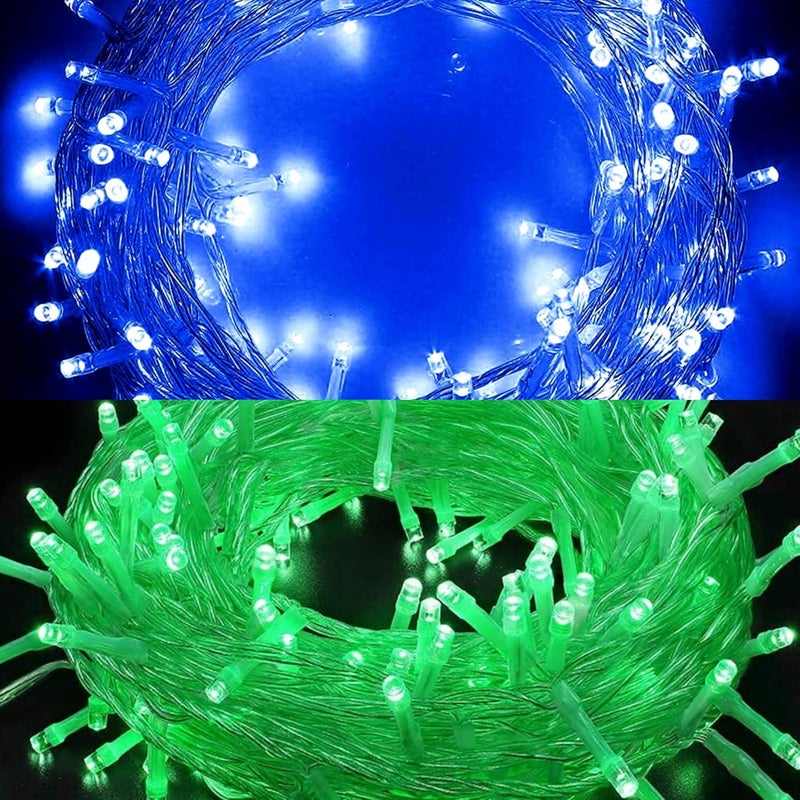 GHQ GHQ Green Blue Combo String Light For Home 15 Meter 70 LEDs Each Office Bedroom Restaurants Diwali Festival Decoration Small Size Series Fairy Bulbs WaterProof Copper Wire 1Year Warranty IndianA  - Image 1