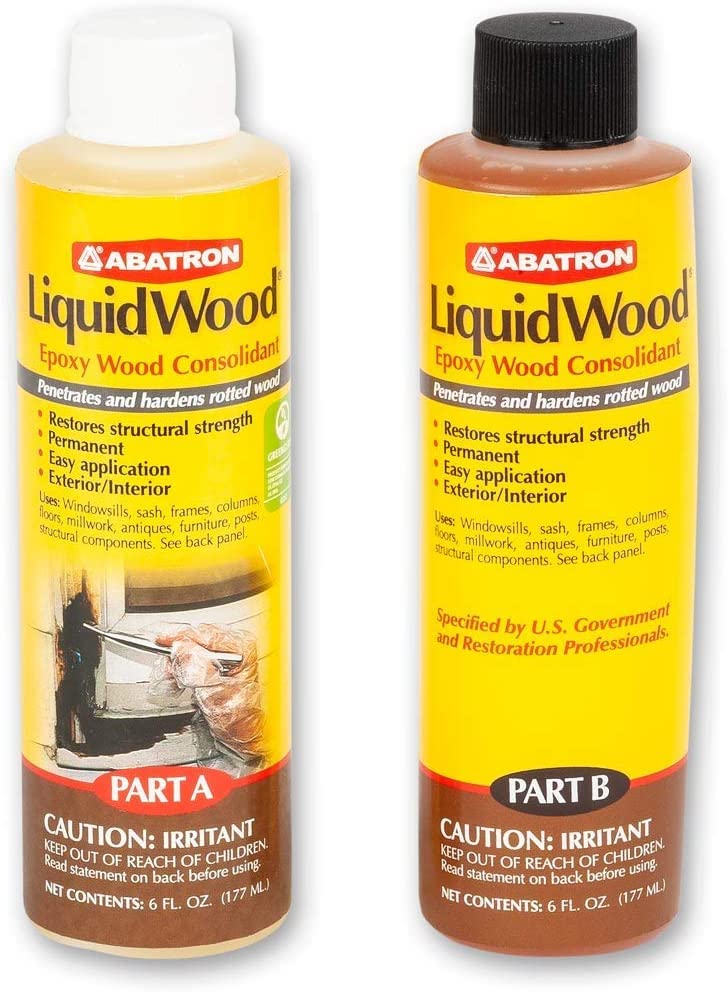 Abatron LiquidWood Kit Epoxy Wood Consolidant 6 Oz Each, Part A & B, Pack of 2 - Image 2