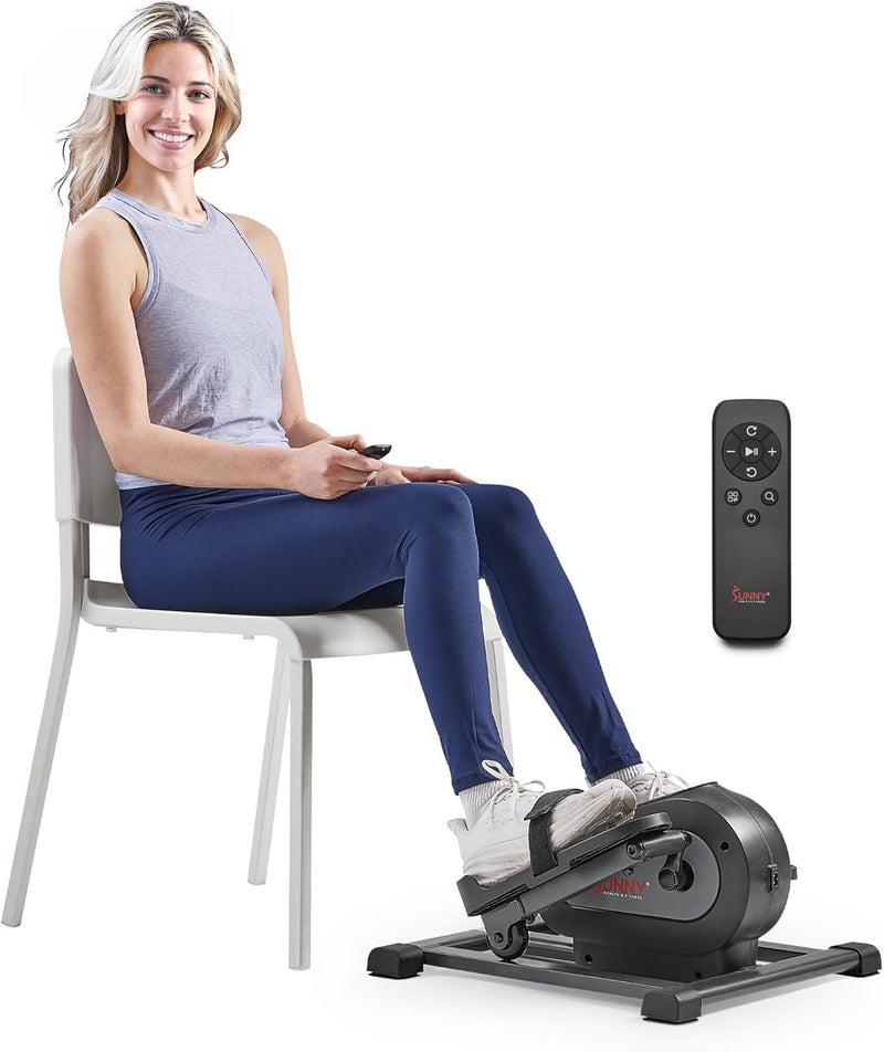Sunny Health & Fitness Smart Motorized Mini Elliptical Trainer w/Remote Control, Indoor Under-Desk Pedal Exerciser for Seniorsâ€™ Mobility & Cardio Workout, Free SunnyFit App Connection â€“ SF-E324028 - Image 1