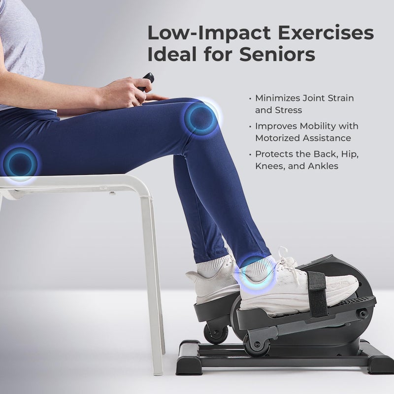 Sunny Health & Fitness Smart Motorized Mini Elliptical Trainer w/Remote Control, Indoor Under-Desk Pedal Exerciser for Seniorsâ€™ Mobility & Cardio Workout, Free SunnyFit App Connection â€“ SF-E324028 - Image 4