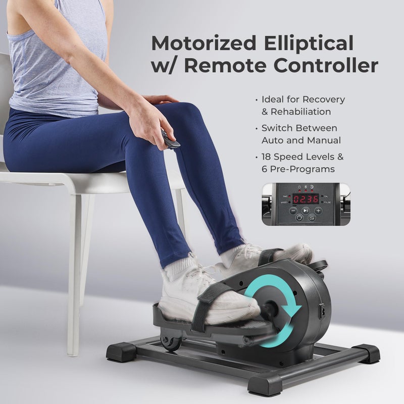 Sunny Health & Fitness Smart Motorized Mini Elliptical Trainer w/Remote Control, Indoor Under-Desk Pedal Exerciser for Seniorsâ€™ Mobility & Cardio Workout, Free SunnyFit App Connection â€“ SF-E324028 - Image 3