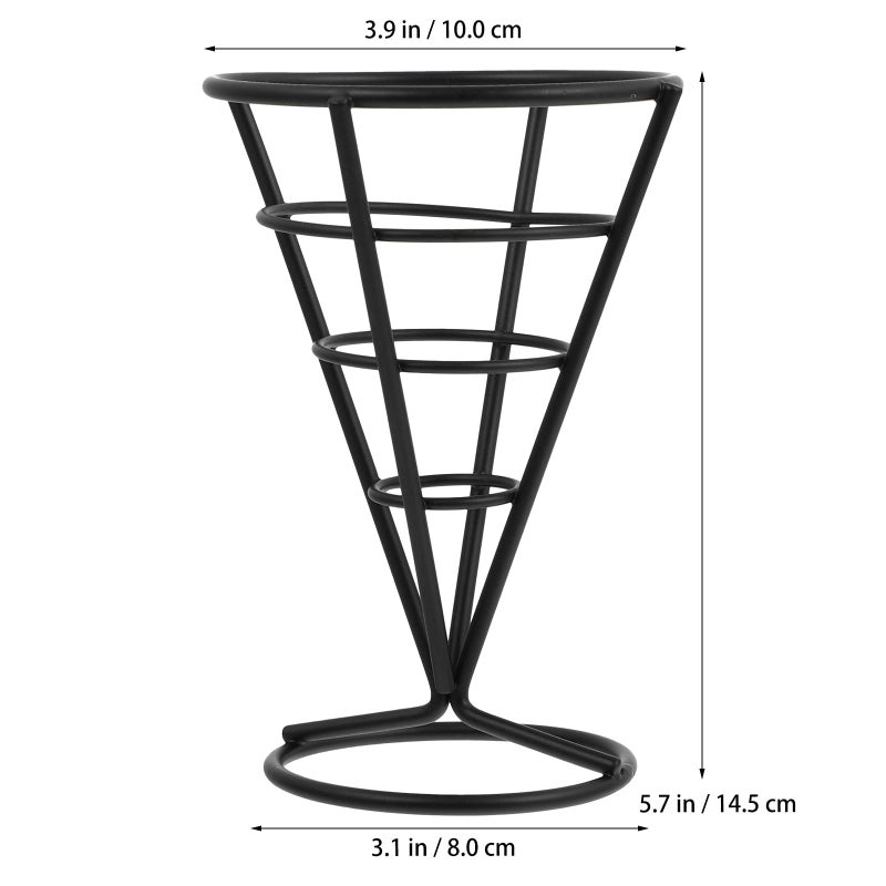 Stainless Steel French Fries Basket Cone Snack Holder Kitchen Restaurant Serving - Image 3