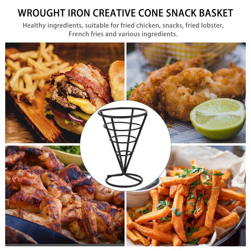 Stainless Steel French Fries Basket Cone Snack Holder Kitchen Restaurant Serving - Image 5