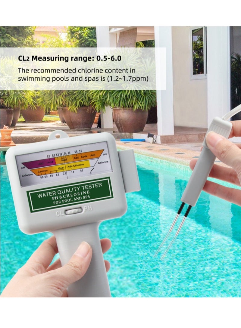 Water Quality Tester for Swimming Pool Spa Aquarium - PH Meter & CL2 Chlorine Detector Tester - Measure PH Level and Chlorine Level in Water - Image 3