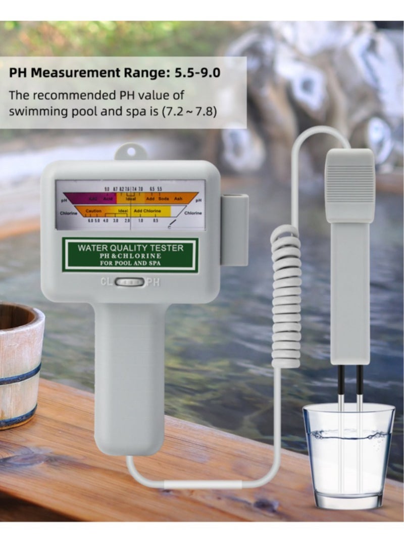 Water Quality Tester for Swimming Pool Spa Aquarium - PH Meter & CL2 Chlorine Detector Tester - Measure PH Level and Chlorine Level in Water - Image 2
