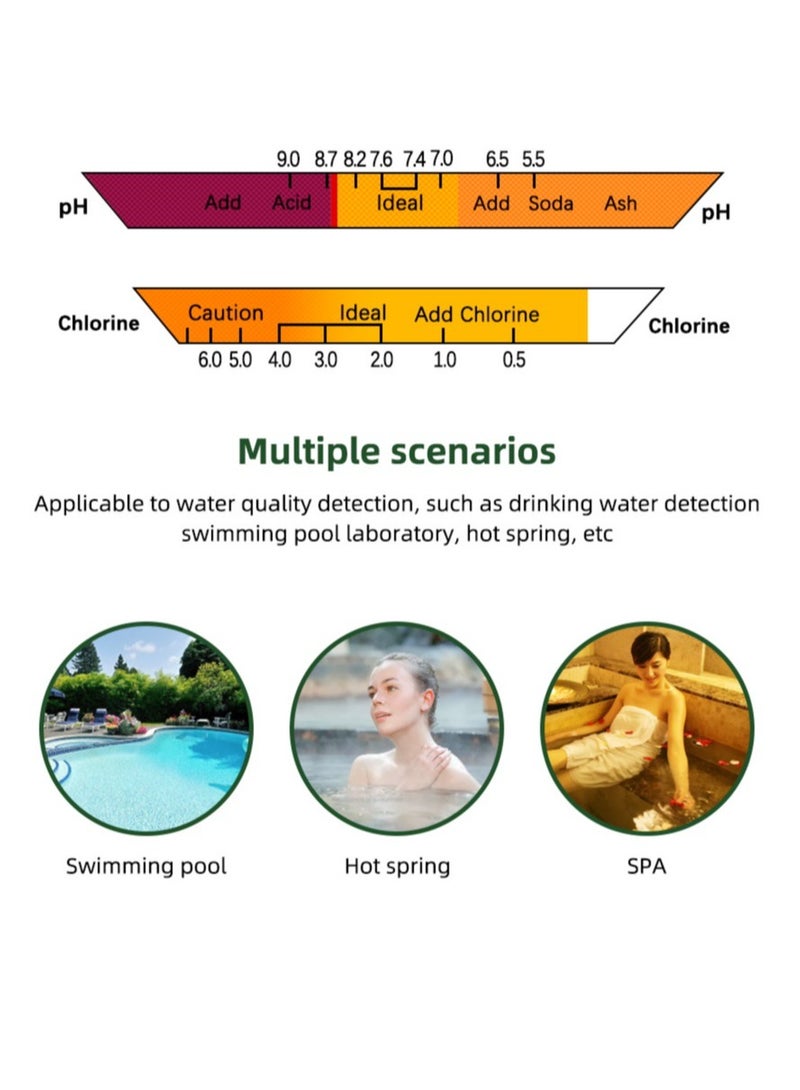 Water Quality Tester for Swimming Pool Spa Aquarium - PH Meter & CL2 Chlorine Detector Tester - Measure PH Level and Chlorine Level in Water - Image 4