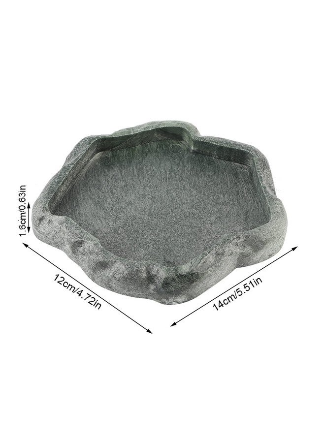 DAUERHAFT Reptile Food and Water Dish Feeder Bowl, Reptile Rock Food Dish for Tortoise Lizard Bearded Dragon Frog Leopard Gecko Snake (Black) - Image 3