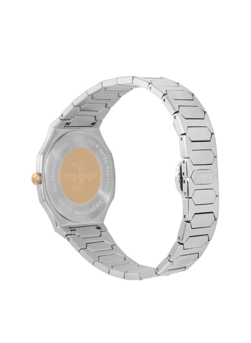 Jovial JOVIAL 1544LSMQ10E Women's Stainless Steel Band Watch, Ultrathin, 30mm, Brown Dial  - Image 3