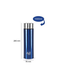 Cello H2O Stainless Steel Water Bottle 1 Litre Blue  - Image 2