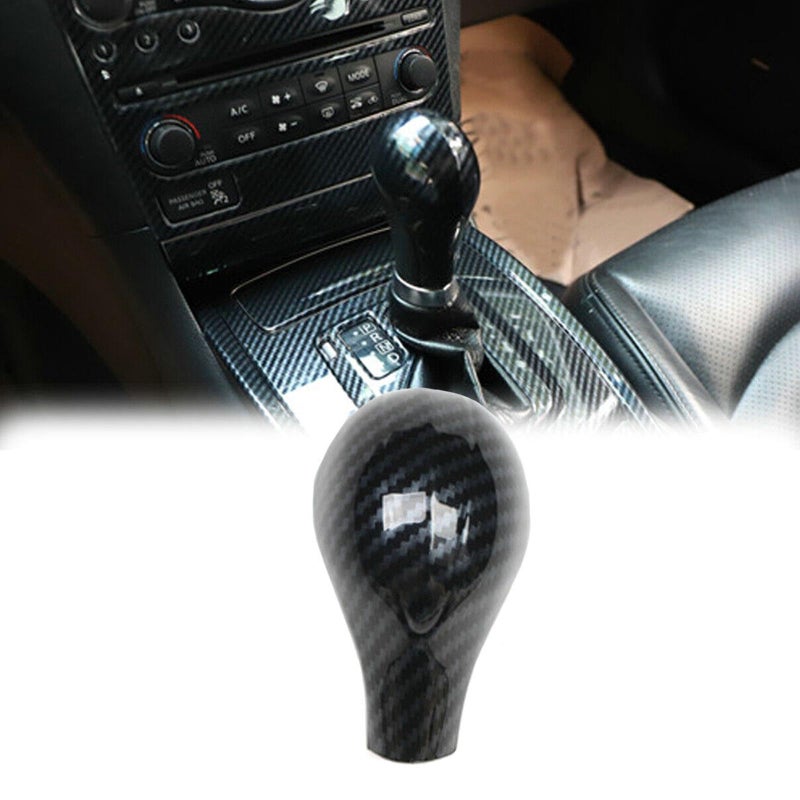 غطاء مقبض نقل الحركة من ألياف الكربون YUNHECAM متوافق مع إنفينيتي G25 G35 G37 20072013 ملحقات داخلية لكونسول الوسط