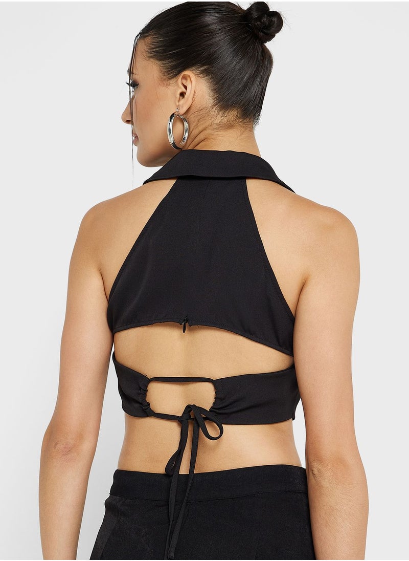 Ginger - Polo Neck Corset Style Top - Image 1