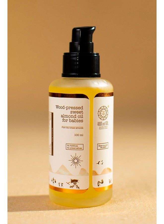 ROOT and SOIL Woodpressed Sweet Almond Oil For Babies 100 Ml 0+ Months 100% Almond Oil ; Woodpressed ; Newborn & Infant Friendly ; 100% Natural & Herbal ; Pure Almond Oil ; Crueltyfree ; No Preservatives - Image 2