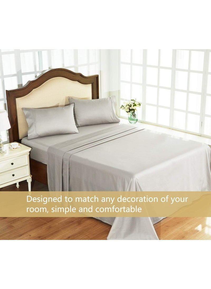 IBAMA Cotton Bed Sheet Set KING Size, Extra Soft Cooling Sheets Deep Pocket, 3 Piece Full Sheet Set Include 1 Fitted Sheet 2 Pillowcases 1 Flat Sheet - Image 2