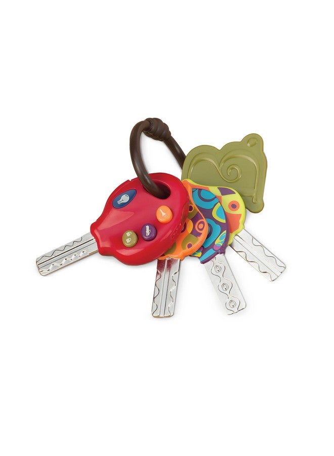 B. toys- LucKeys- Pretend Play Keys- 4 Textured Toy Keys for Babies & Toddlers - Flashlight & Car Sounds- 10 months + - Image 1