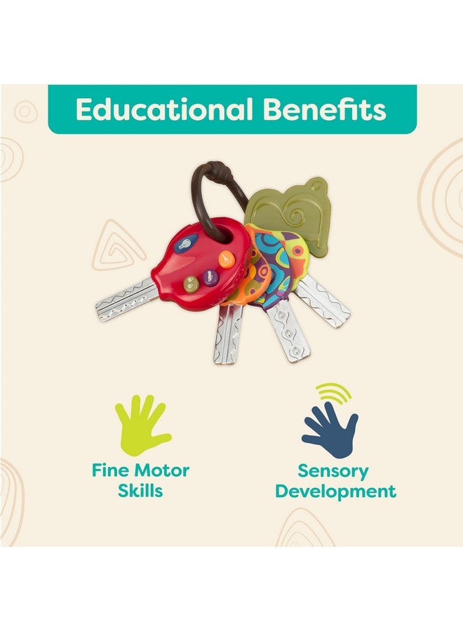 B. toys- LucKeys- Pretend Play Keys- 4 Textured Toy Keys for Babies & Toddlers - Flashlight & Car Sounds- 10 months + - Image 3