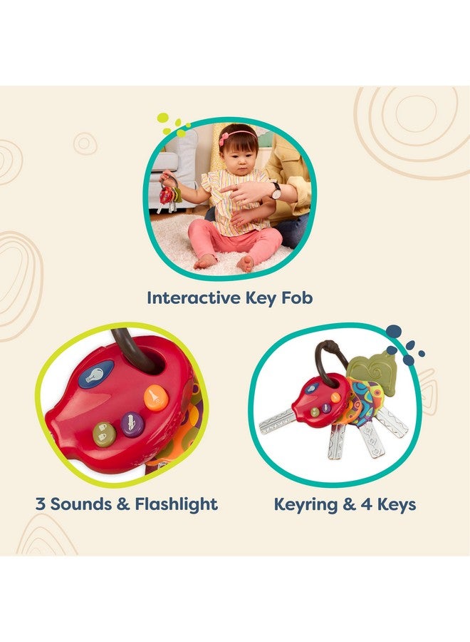 B. toys- LucKeys- Pretend Play Keys- 4 Textured Toy Keys for Babies & Toddlers - Flashlight & Car Sounds- 10 months + - Image 4