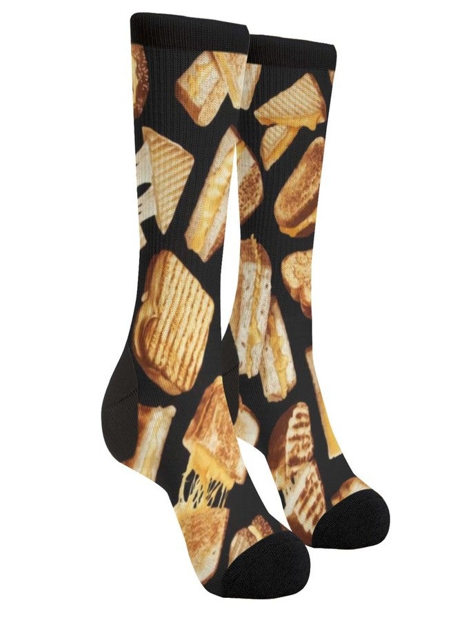 MOLIAN Unisex Fun Novelty Crazy Crew Socks Grilled Cheese Dress Socks - Image 1
