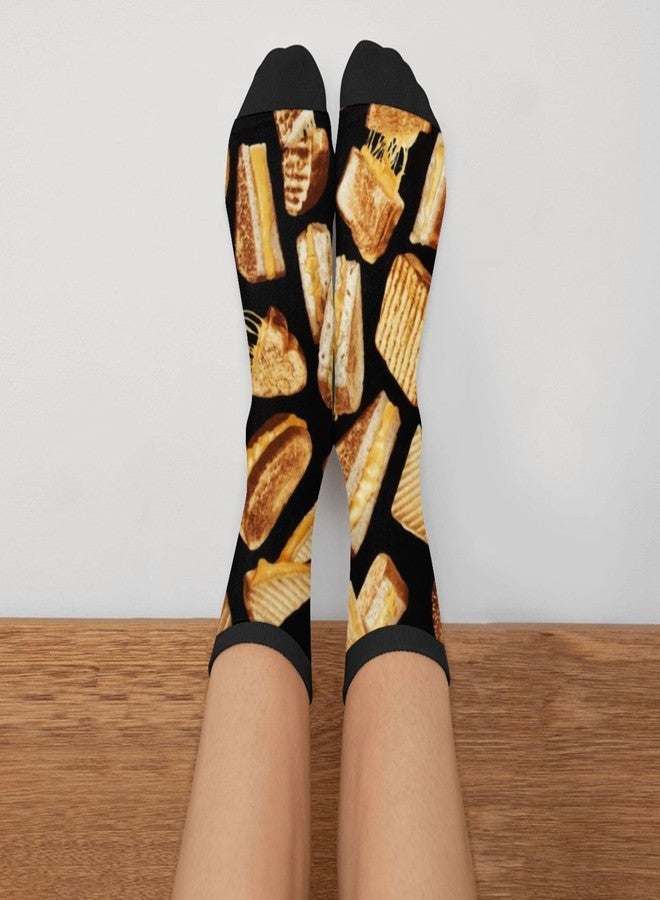 MOLIAN Unisex Fun Novelty Crazy Crew Socks Grilled Cheese Dress Socks - Image 3