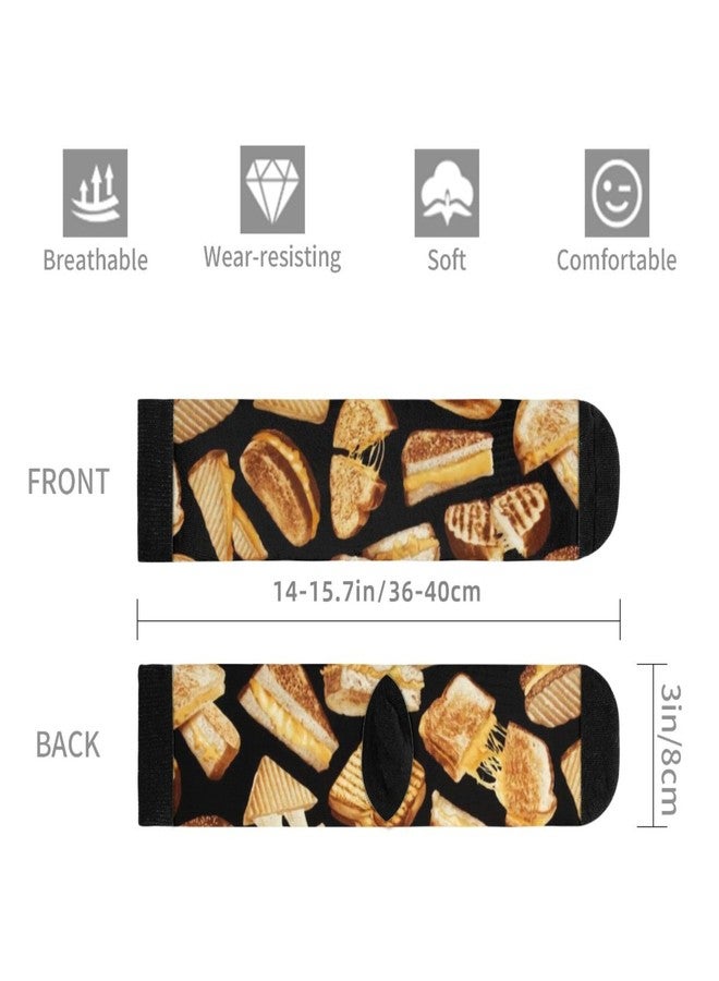 MOLIAN Unisex Fun Novelty Crazy Crew Socks Grilled Cheese Dress Socks - Image 5