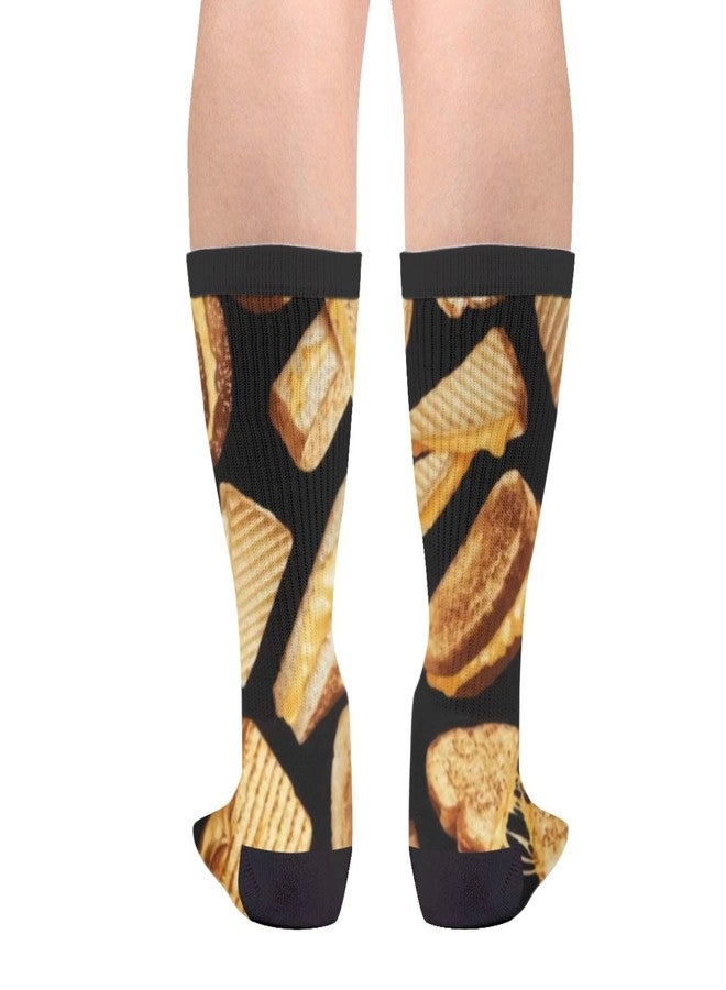 MOLIAN Unisex Fun Novelty Crazy Crew Socks Grilled Cheese Dress Socks - Image 2