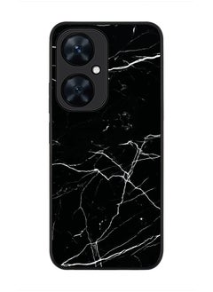 Stylizedd Rugged Black Edge case for Huawei nova 11i , Slim fit Soft Case Flexible Rubber Edges Anti Drop TPU Gel Thin Cover - Marble Print Black  - Image 1