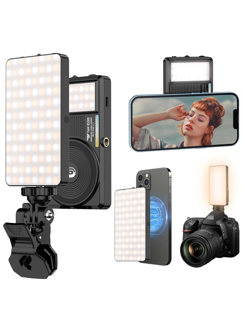 Generic Magnetic Double-side Portable Selfie Light Clip, TNW 129 LED Rechargeable Light for Phone, 3 Light Modes, Portable Lighting for iPhone/Android/Laptop/Camera, Ideal for Make Up/YouTube/TikTok/Vlog - Image 1