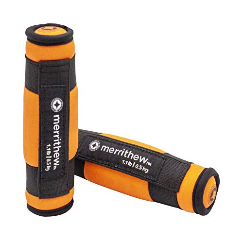 MERRITHEW Soft Dumbbells, Pair (Orange), 1.1 lbs / 0.50 kg Each - Image 1