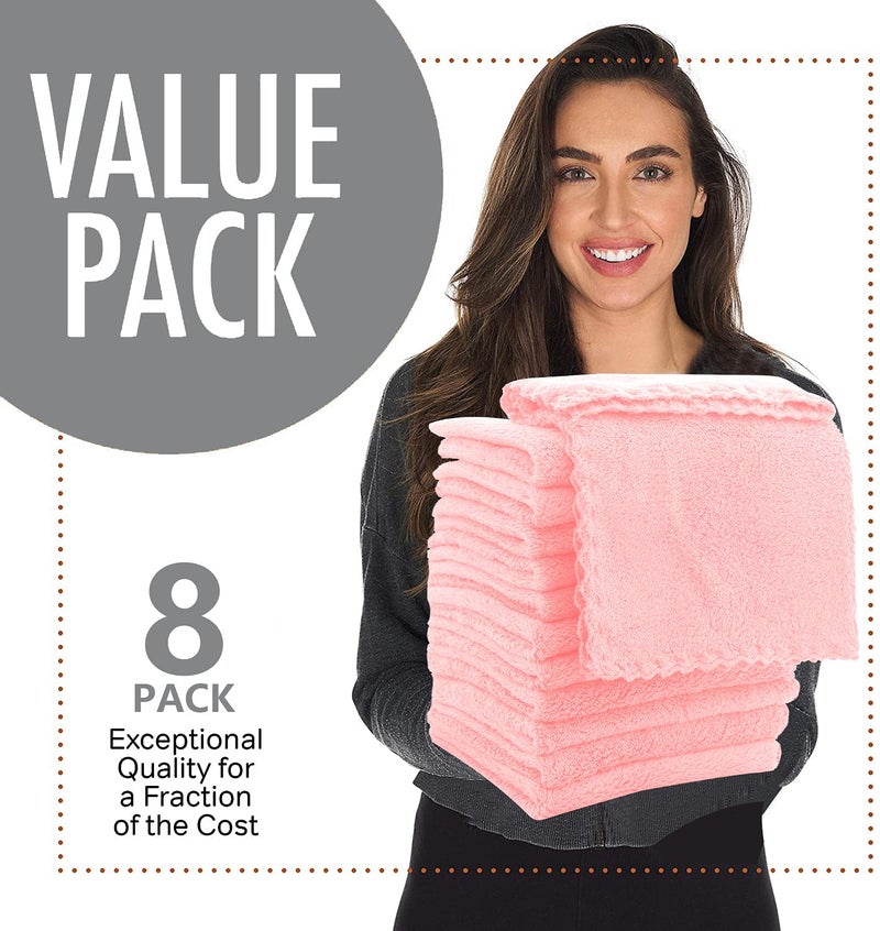 Spotted Play 8 Pack Large Burp Cloths for Baby - 20" by 10" Ultra Absorbent Burping Cloth, Hand Washcloths, Newborn Towel - Milk Spit Up Rags - Burpy Cloths for Unisex, Boy, Girl - Burp Cloths Set(Pink) - Image 4