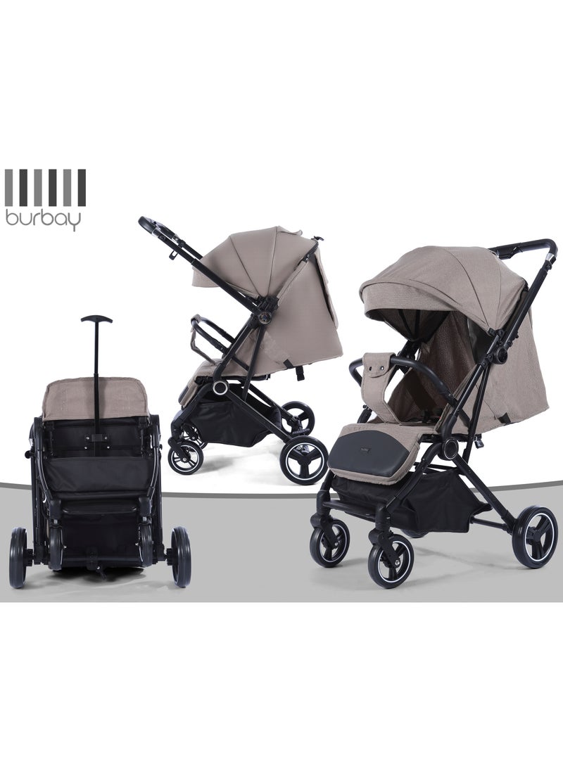 burbay - Two-way baby stroller with stainless steel folding handle for travel and trips - Image 1