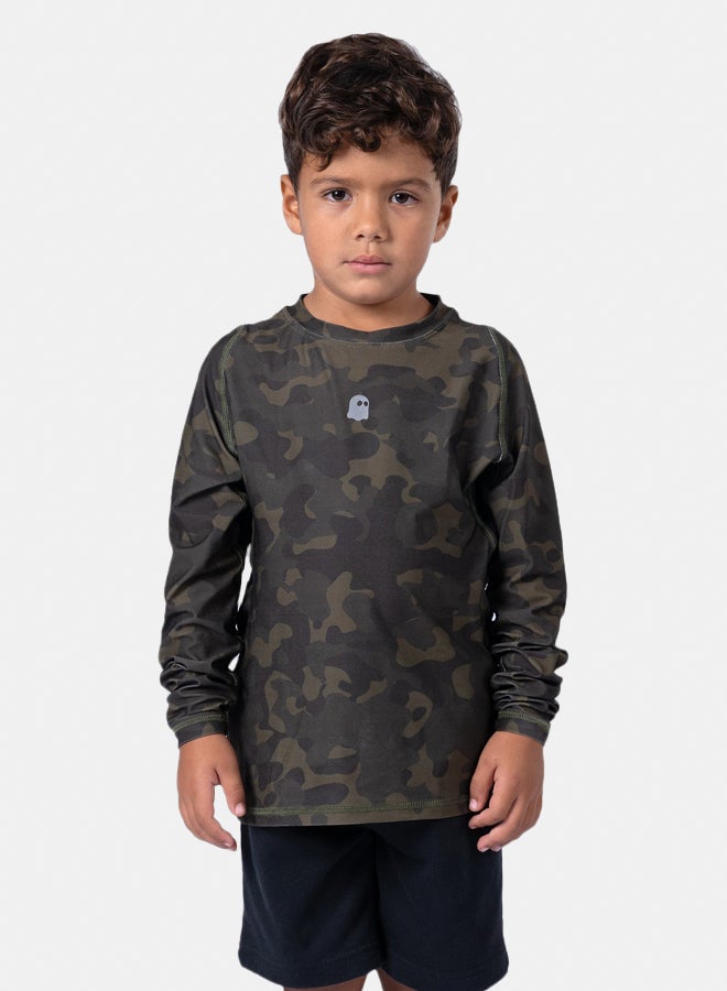 Ghost Unisex Long Sleeve Base Tee - Blue Camo - Image 3