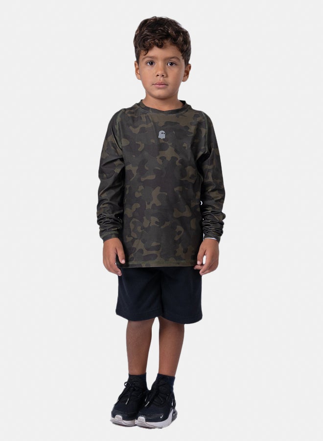 Ghost Unisex Long Sleeve Base Tee - Blue Camo - Image 1