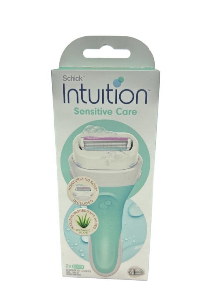 شيك ماكينة حلاقة إنتويشن للعناية بالبشرة الحساسة مع مجموعة شفرات أخضر 10جرام - Image 1