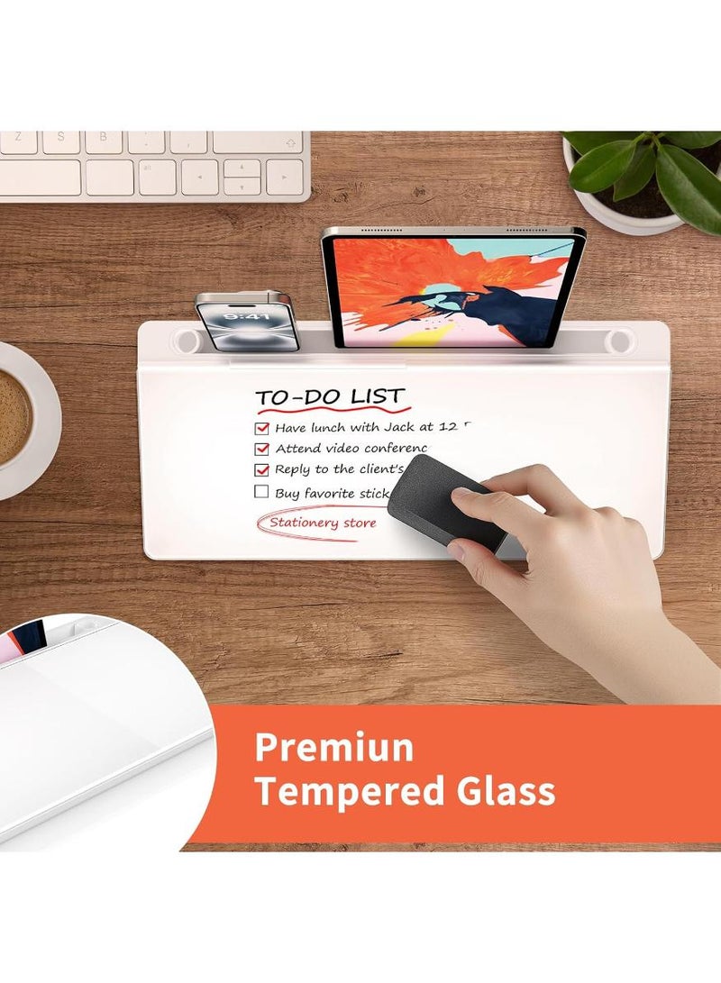 Generic Desktop Glass Whiteboard Dry-Erase-Board - To Do List Memo White Board, Desk Organizers with Accessories for Office, Home, School Supplies  - Image 2
