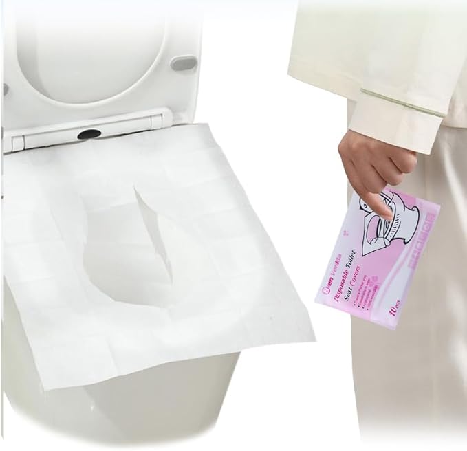 SOLARAE 11 Packs 110 Pieces Paper Toilet Seat Covers, for Adults and Kids Potty Training, 100% Biodegradable, Travel Accessories for Public Restrooms, Airplane, Camping For Baby Pregnant Mom - Image 4