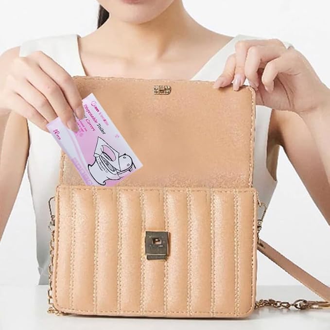 SOLARAE 11 Packs 110 Pieces Paper Toilet Seat Covers, for Adults and Kids Potty Training, 100% Biodegradable, Travel Accessories for Public Restrooms, Airplane, Camping For Baby Pregnant Mom - Image 3