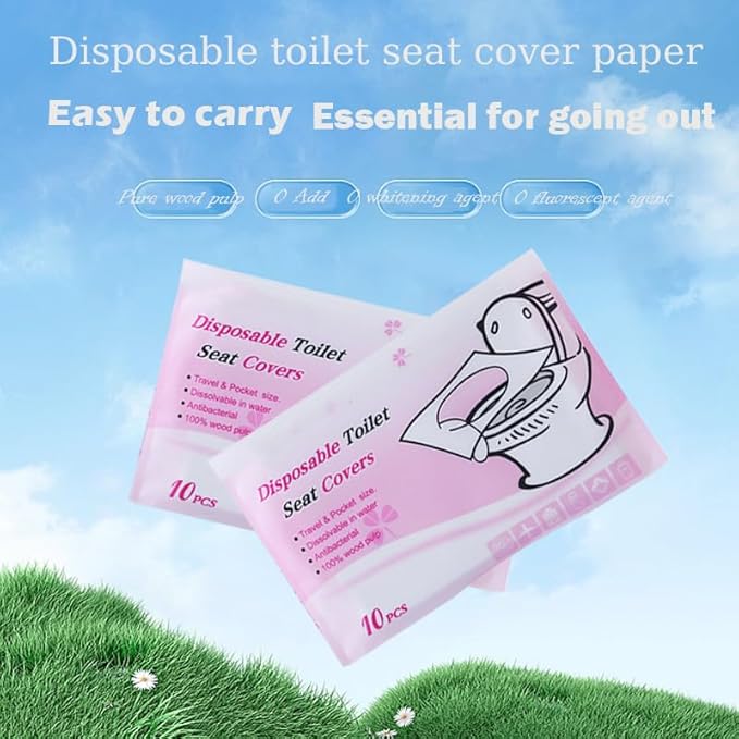 SOLARAE 11 Packs 110 Pieces Paper Toilet Seat Covers, for Adults and Kids Potty Training, 100% Biodegradable, Travel Accessories for Public Restrooms, Airplane, Camping For Baby Pregnant Mom - Image 1