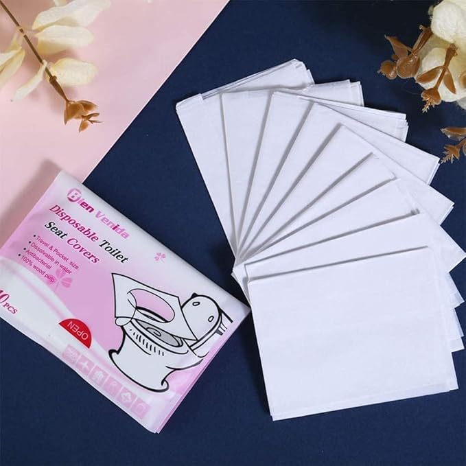 SOLARAE 11 Packs 110 Pieces Paper Toilet Seat Covers, for Adults and Kids Potty Training, 100% Biodegradable, Travel Accessories for Public Restrooms, Airplane, Camping For Baby Pregnant Mom - Image 5