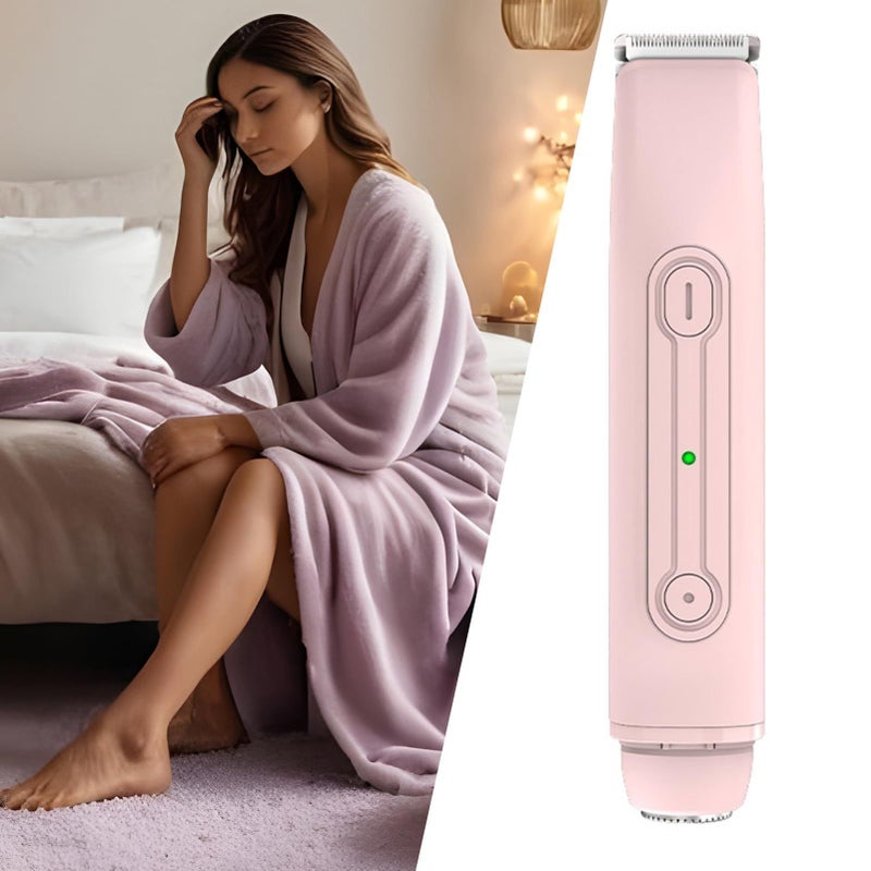 Women Waterproof Bikini Trimmer Rechargeable Double Head Hair Removal Device for Pubic Area Underarms Legs Arms - Image 3