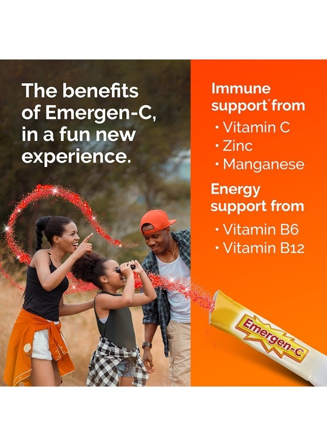 Emergen-C Kidz Crystals, On-the-Go Emergen-C Immune Support Supplement with Vitamin C, B Vitamins, Zinc and Manganese, Sparkly Strawberry - 56 Stick Packs - Image 4