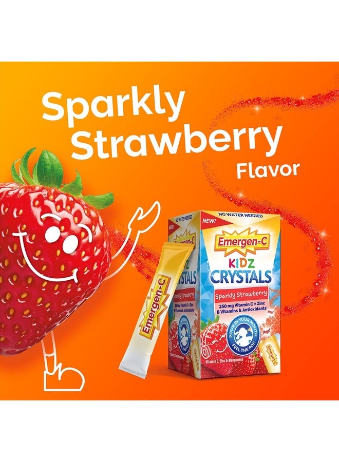 Emergen-C Kidz Crystals, On-the-Go Emergen-C Immune Support Supplement with Vitamin C, B Vitamins, Zinc and Manganese, Sparkly Strawberry - 56 Stick Packs - Image 5