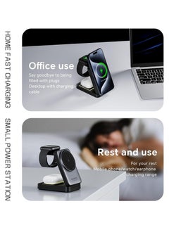 General Foldable 3 in 1 Wireless Charger for iPhone,15W MagSafe Charger Stand for iPhone Foldable Travel Wireless Charger Compatible with iPhone16-12 Apple Watch Airpods Pro  - Image 3
