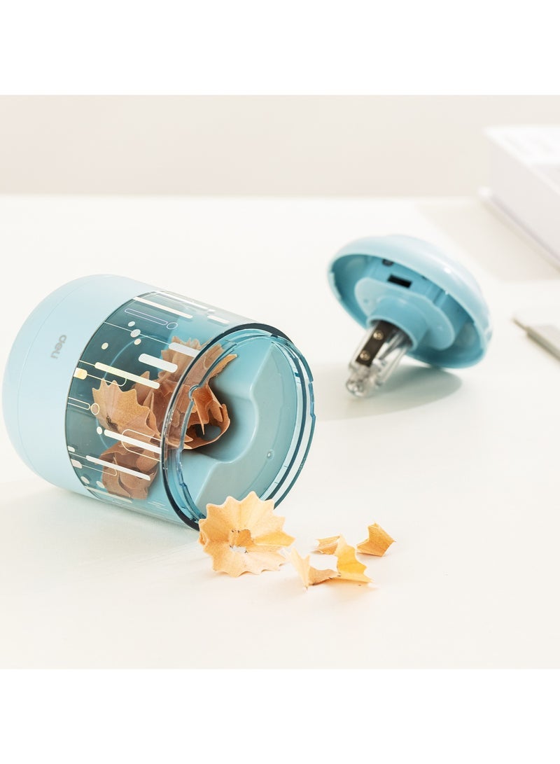 Deli EH508-BL Electric Pencil Sharpener Blue Clean Auto-Sharpen for School Desk - Image 5