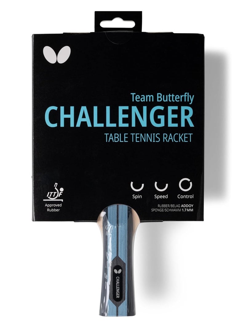 هندرد مضرب تنس طاولة Team Butterfly Challenger – قبضة وسرعة تنافسية للاعبين المتوسطين - Image 1