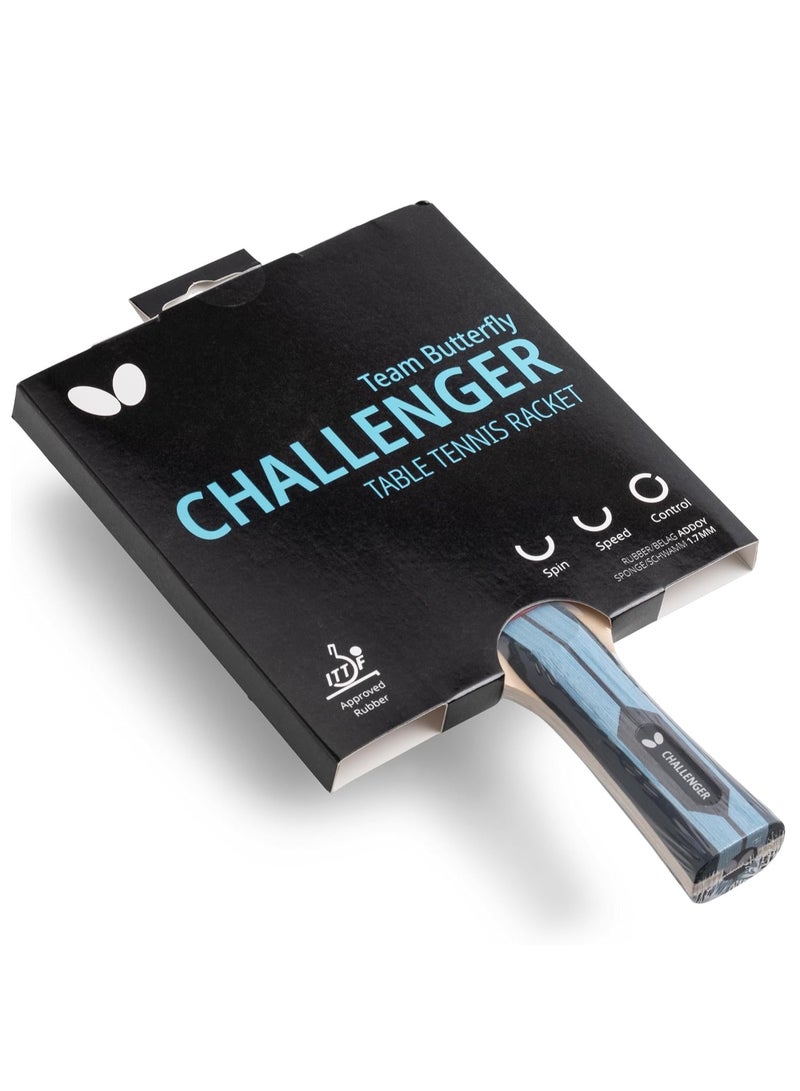 هندرد مضرب تنس طاولة Team Butterfly Challenger – قبضة وسرعة تنافسية للاعبين المتوسطين - Image 5