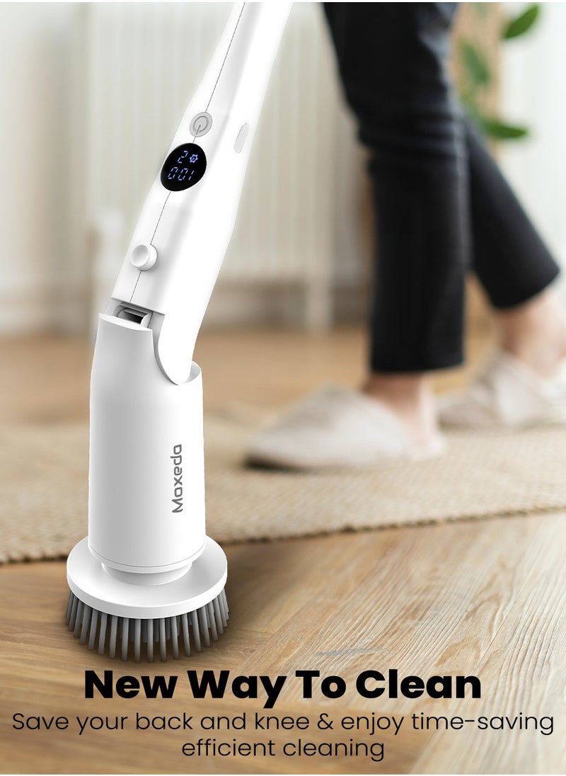 Moxedo - Moxedo 8 in 1 Electric Cleaning Brush Cordless Handheld Spin Scrubber  Detachable Telescopic Handle with 8 Replaceable Brush Heads for Bathtub, Wall, Tile, Toilet, Window and Sink - Image 1