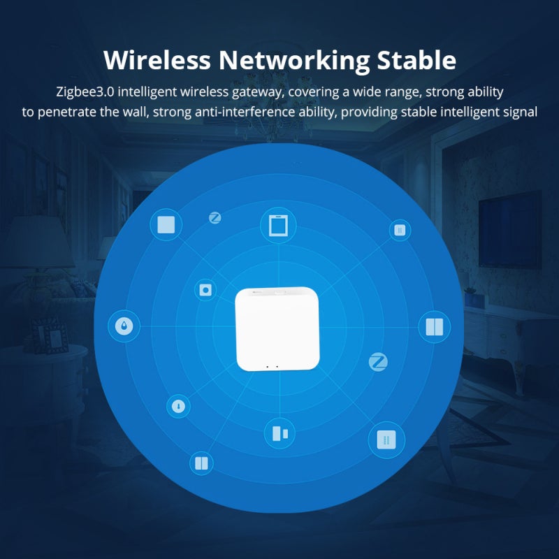 بوابة ذكية Zigbee 3.0 هب جهاز تحكم عن بعد لاسلكي مع دعم تطبيق التحكم متوافق مع واي فاي 2.4 جيجاهرتز وبلوتوث 5.0 ومنتجات ZigBee 3.0 الذكية - Image 2
