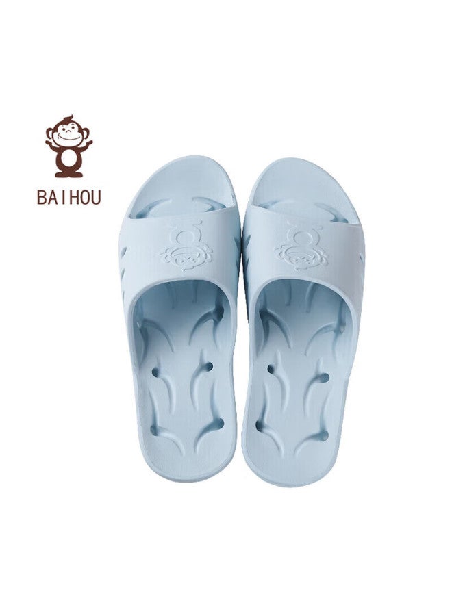 Baihou White Monkey Bathroom Shower Leakproof Anti-slip Massage Couple Home Slippers Women Light Blue 40-41 - Image 5