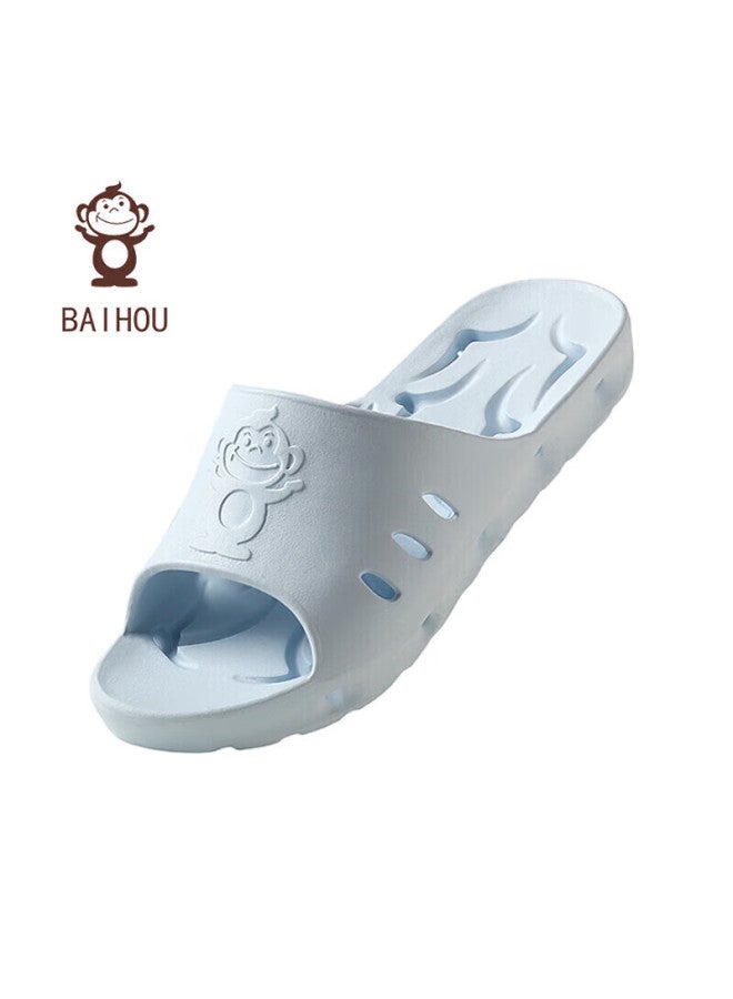 Baihou White Monkey Bathroom Shower Leakproof Anti-slip Massage Couple Home Slippers Women Light Blue 40-41 - Image 2