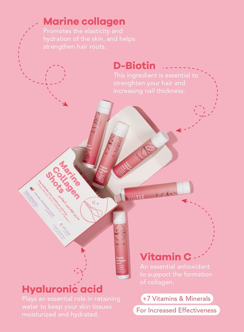 nutrili Marine Collagen Shots (20 vials x 25ml) | Hair, Skin & Nails | 10g Marine Collagen, Hyaluronic Acid, Biotin and Vitamin C - Image 5